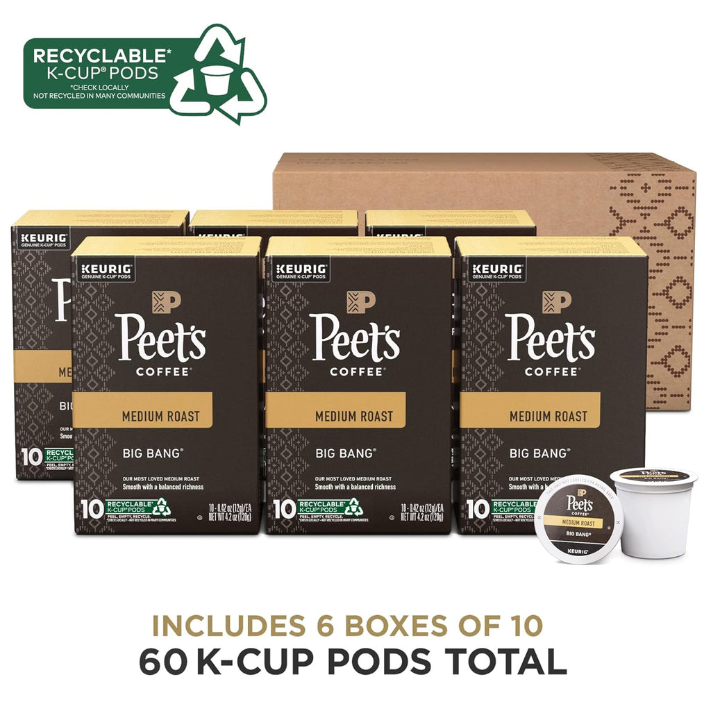 , Medium Roast Keurig K-Cup Pods - Big Bang 60 Count (6 Boxes of 10 K-Cup Pods)